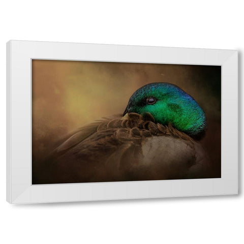 Keeping One Eye Open White Modern Wood Framed Art Print by Parker, Kelley