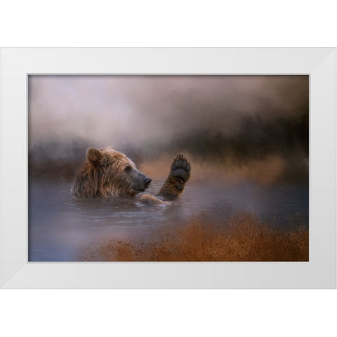 Hey-Over Here White Modern Wood Framed Art Print by Parker, Kelley