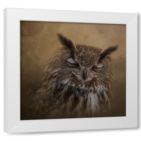 Sleepyhead White Modern Wood Framed Art Print by Parker, Kelley