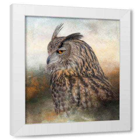 The Side Eye White Modern Wood Framed Art Print by Parker, Kelley