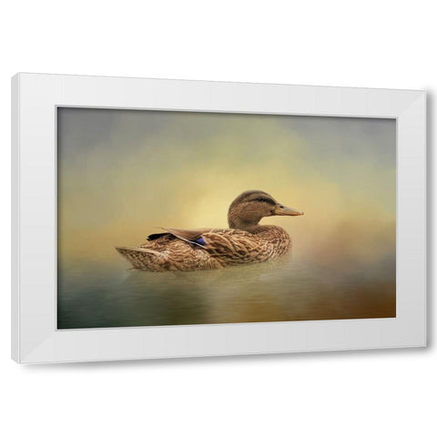 Mrs. Mallard White Modern Wood Framed Art Print by Parker, Kelley