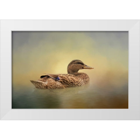 Mrs. Mallard White Modern Wood Framed Art Print by Parker, Kelley