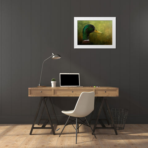 Draped in Green White Modern Wood Framed Art Print by Parker, Kelley