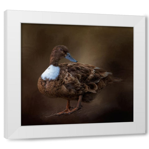 Just Ducky White Modern Wood Framed Art Print by Parker, Kelley