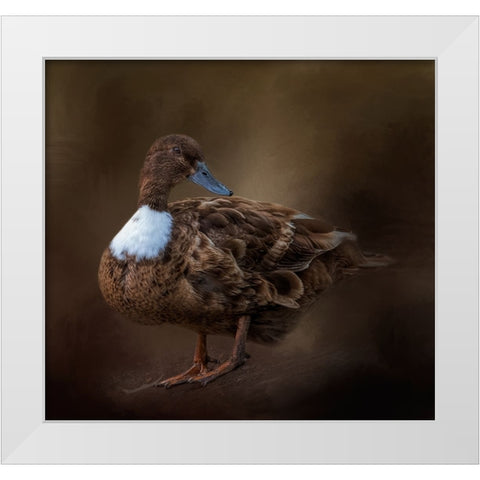 Just Ducky White Modern Wood Framed Art Print by Parker, Kelley