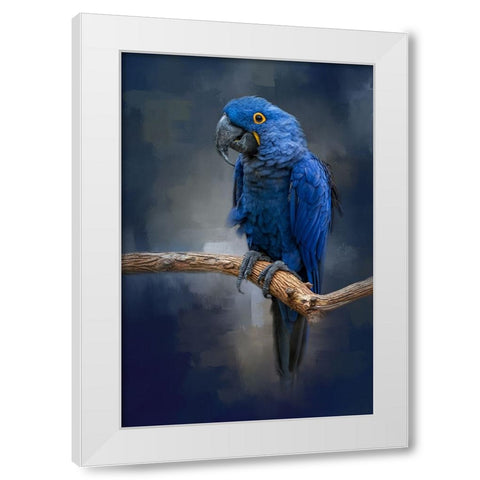 Blue Gem White Modern Wood Framed Art Print by Parker, Kelley