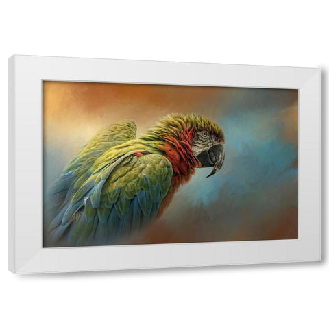 Coat of Many Colors White Modern Wood Framed Art Print by Parker, Kelley