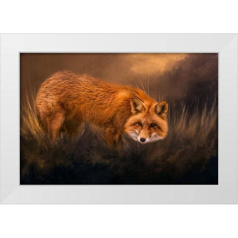 Red Alert White Modern Wood Framed Art Print by Parker, Kelley