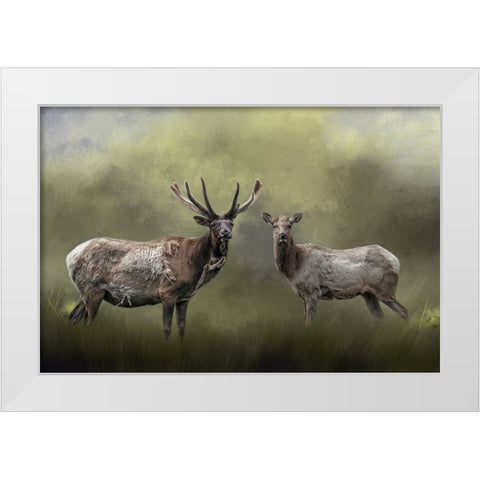 The Elks White Modern Wood Framed Art Print by Parker, Kelley