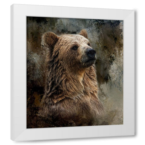 Powerful White Modern Wood Framed Art Print by Parker, Kelley