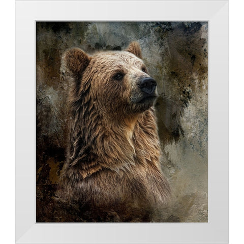 Powerful White Modern Wood Framed Art Print by Parker, Kelley