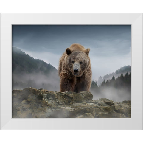Over the Mountain White Modern Wood Framed Art Print by Parker, Kelley