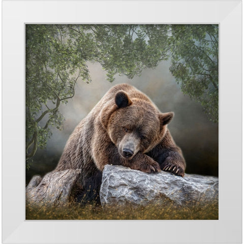 Quiet Contemplation White Modern Wood Framed Art Print by Parker, Kelley