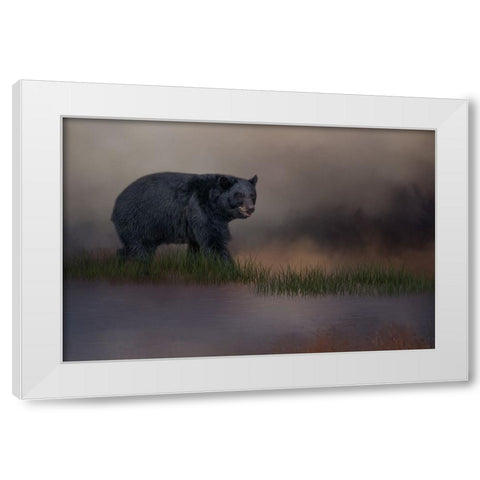 Waters Edge White Modern Wood Framed Art Print by Parker, Kelley