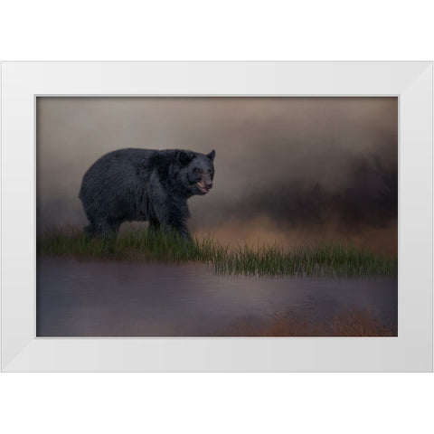 Waters Edge White Modern Wood Framed Art Print by Parker, Kelley