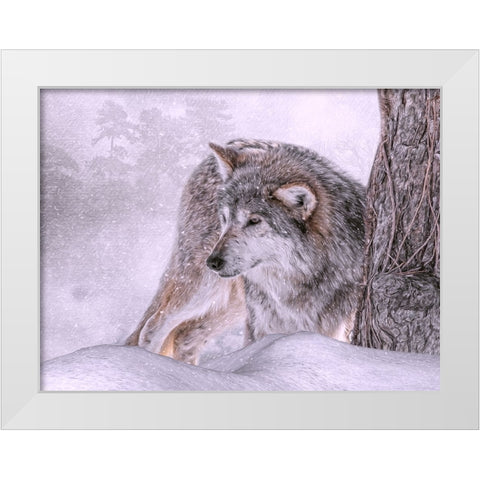 Winters First Hunt White Modern Wood Framed Art Print by Parker, Kelley