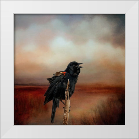 The Singer of the Reed White Modern Wood Framed Art Print by Parker, Kelley