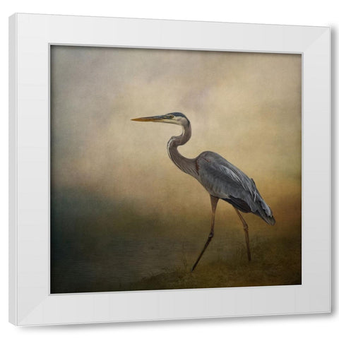 Blue Elegance White Modern Wood Framed Art Print by Parker, Kelley