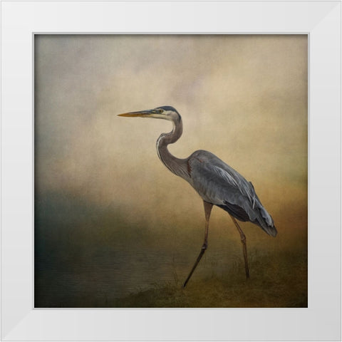 Blue Elegance White Modern Wood Framed Art Print by Parker, Kelley