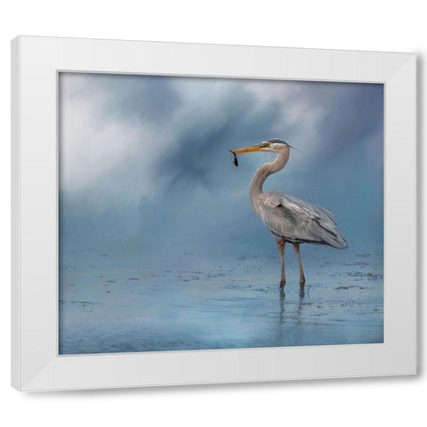 Mornings Catch White Modern Wood Framed Art Print by Parker, Kelley