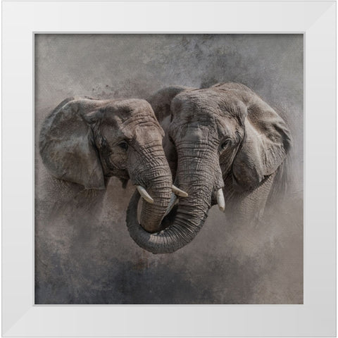 Big Hug White Modern Wood Framed Art Print by Parker, Kelley