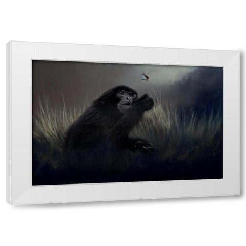 Surprise Encounter White Modern Wood Framed Art Print by Parker, Kelley