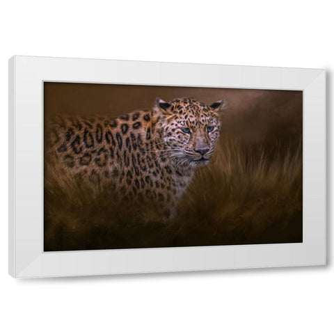 Spotted Hunter White Modern Wood Framed Art Print by Parker, Kelley