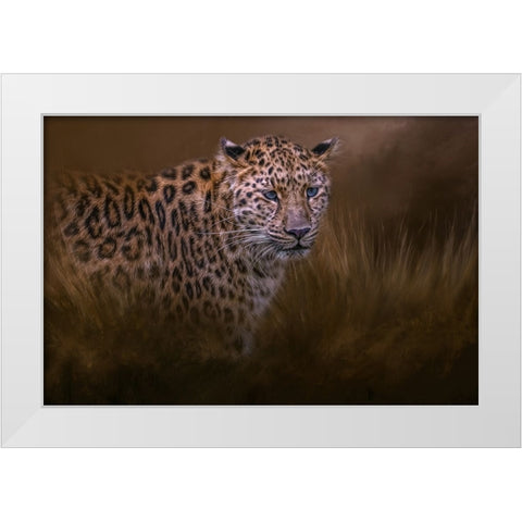 Spotted Hunter White Modern Wood Framed Art Print by Parker, Kelley