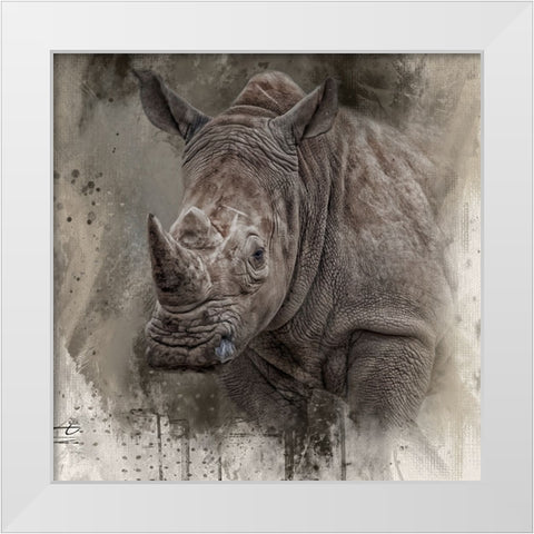 Spirit of the Rhino White Modern Wood Framed Art Print by Parker, Kelley