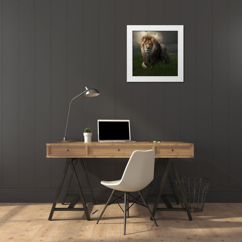 The True King White Modern Wood Framed Art Print by Parker, Kelley