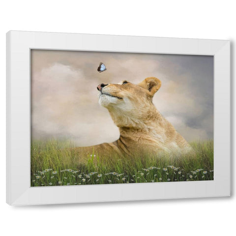 Chance Encounter White Modern Wood Framed Art Print by Parker, Kelley