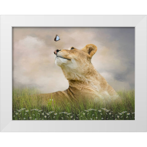 Chance Encounter White Modern Wood Framed Art Print by Parker, Kelley