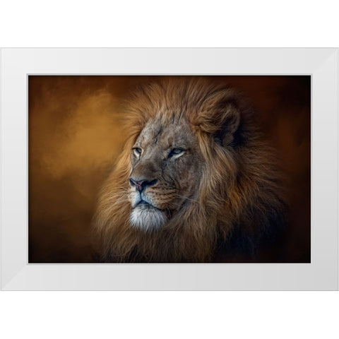 The Protector White Modern Wood Framed Art Print by Parker, Kelley