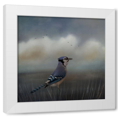 Blue Morning White Modern Wood Framed Art Print by Parker, Kelley