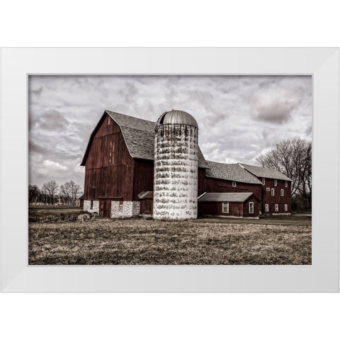 Big Red White Modern Wood Framed Art Print by Parker, Kelley