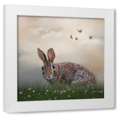 Spring Softie White Modern Wood Framed Art Print by Parker, Kelley