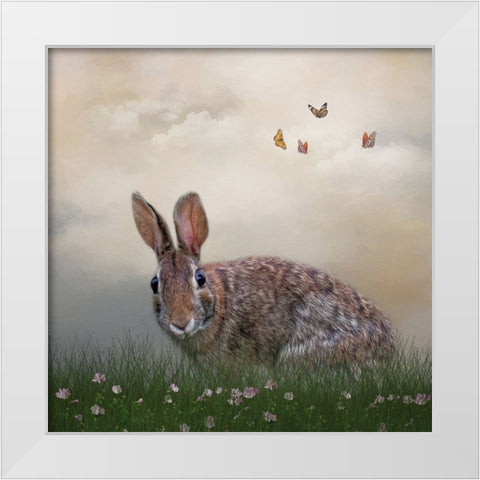 Spring Softie White Modern Wood Framed Art Print by Parker, Kelley