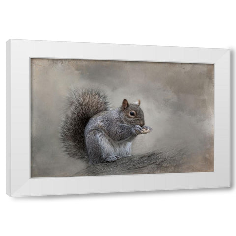 Winter Nibbles White Modern Wood Framed Art Print by Parker, Kelley