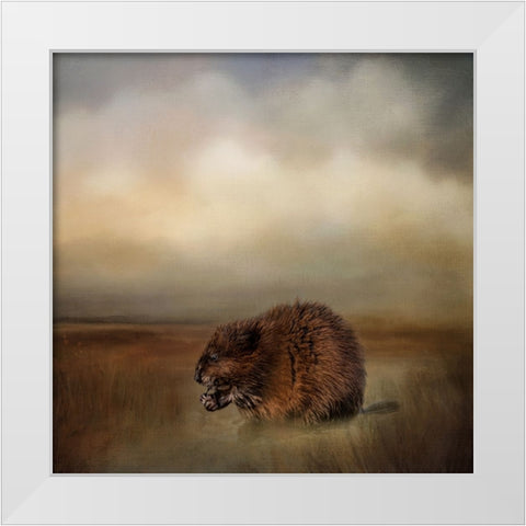 Breakfast at the Marsh White Modern Wood Framed Art Print by Parker, Kelley