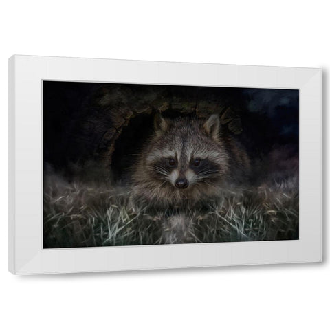 Mischievous White Modern Wood Framed Art Print by Parker, Kelley