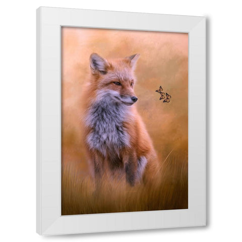 Watching Butterflies White Modern Wood Framed Art Print by Parker, Kelley