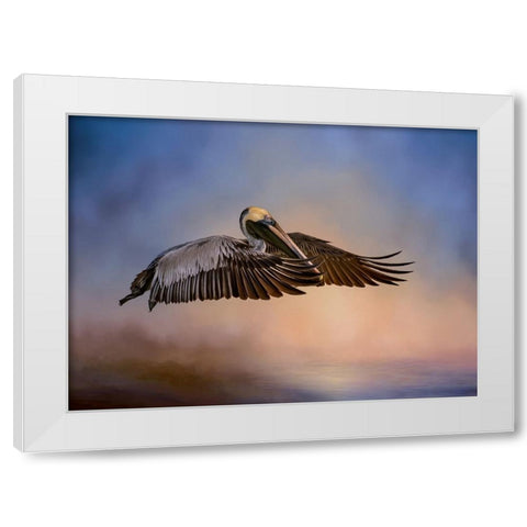 Graceful Glider White Modern Wood Framed Art Print by Parker, Kelley