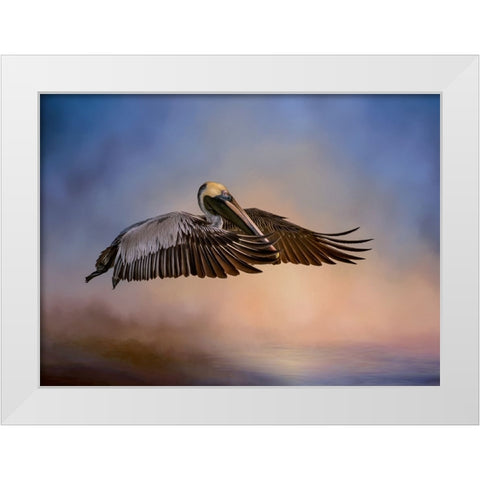 Graceful Glider White Modern Wood Framed Art Print by Parker, Kelley