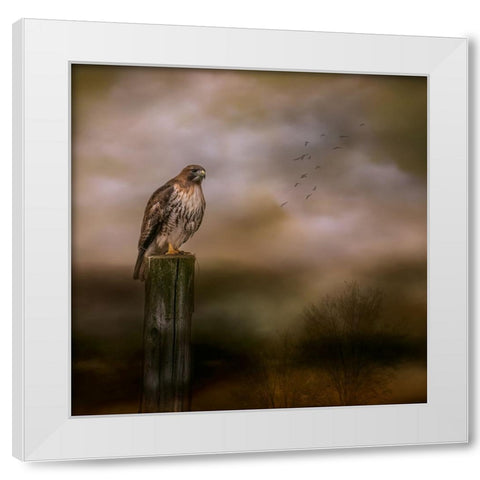 Bold Hunter White Modern Wood Framed Art Print by Parker, Kelley