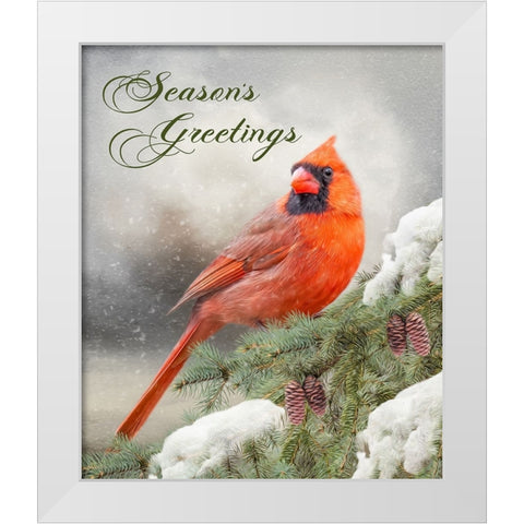 Seasons Greetings White Modern Wood Framed Art Print by Parker, Kelley