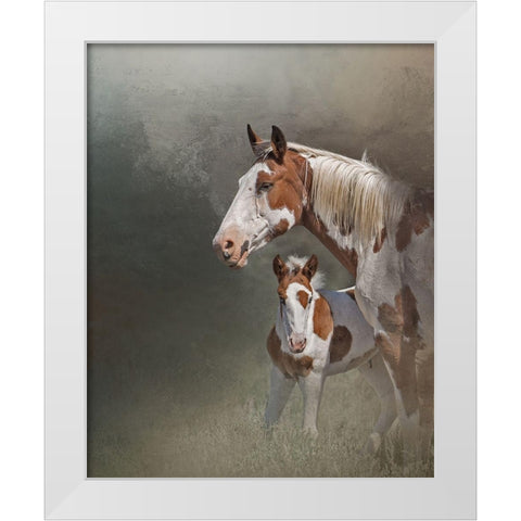 Chinook and Her Foal White Modern Wood Framed Art Print by McFerrin, Larry