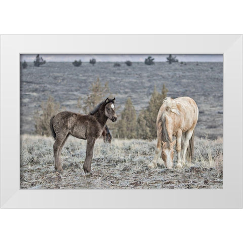 Precious and Dad (Casper) White Modern Wood Framed Art Print by McFerrin, Larry