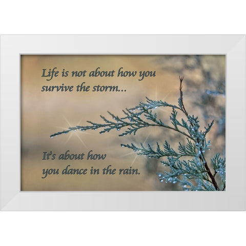 Dance in the Rain White Modern Wood Framed Art Print by McFerrin, Larry