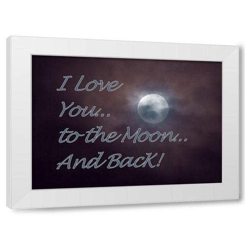 Moon and Back White Modern Wood Framed Art Print by McFerrin, Larry