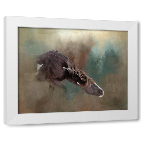 Majesty - Wild Stallion White Modern Wood Framed Art Print by McFerrin, Larry